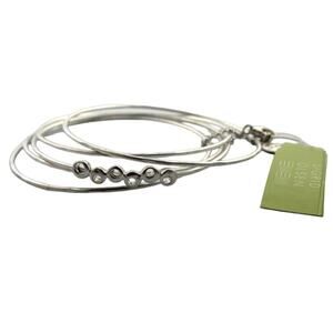 Sigfrid Olsen Silvertone Bracelet • 5 Bangles/Chain